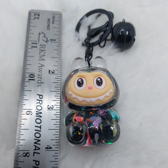 2/$19 Labubu Flowing Sand Exquisite black keychain with bell - Picture 6 of 9